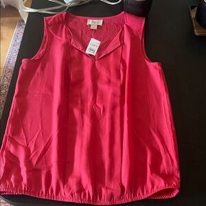 LOFT Women's Vibrant Pink Sleeveless Blouse